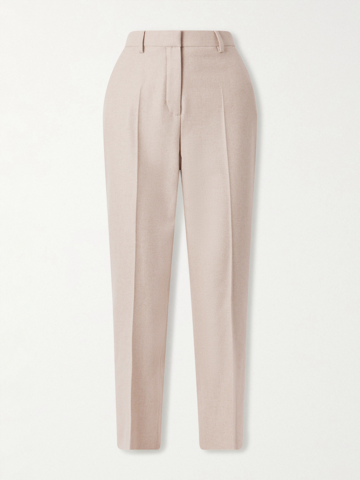 Loro Piana Dermot Cropped Wool And Cashmere-blend Flannel Straight-leg Pants In Neutral