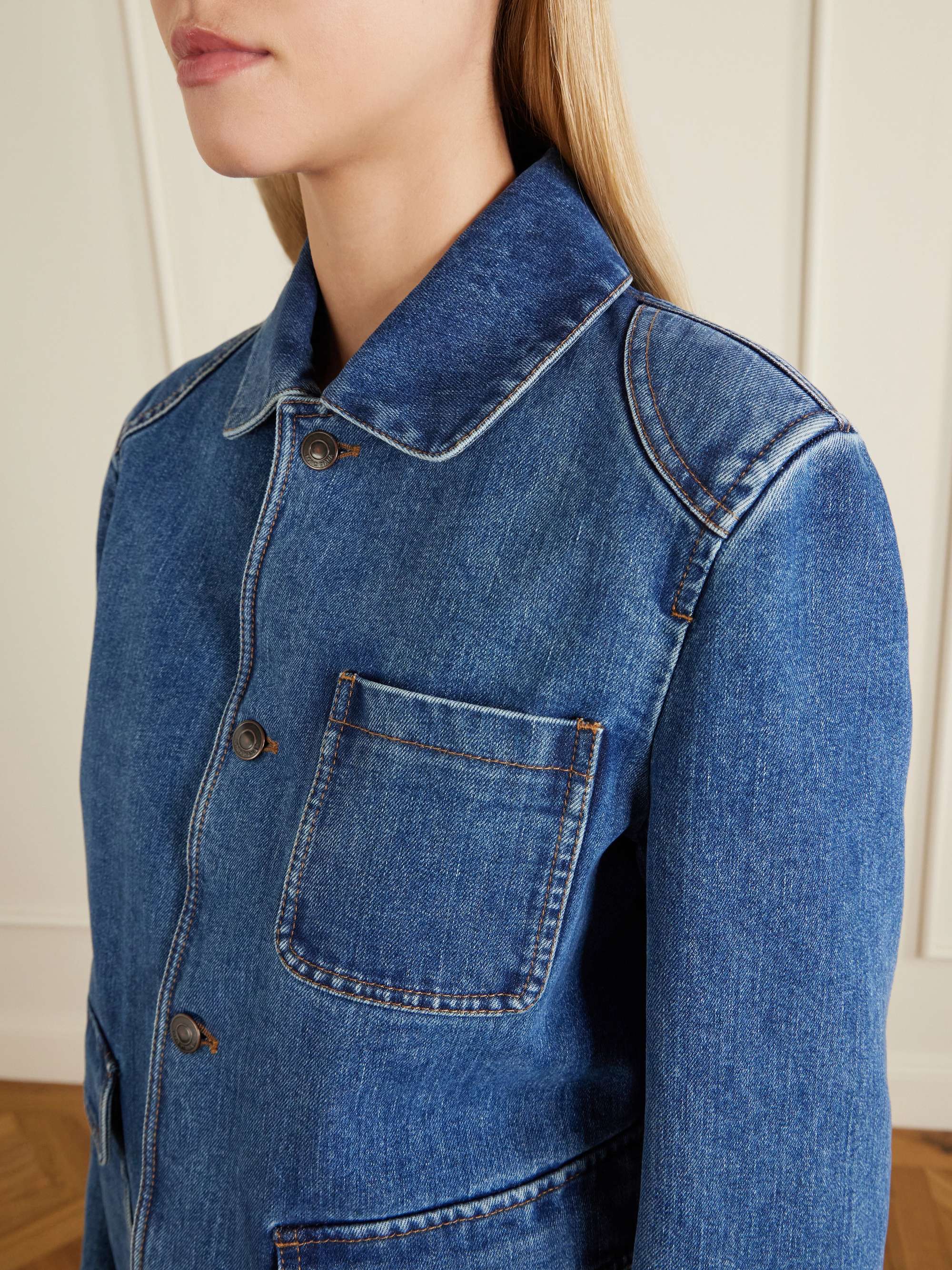 LORO PIANA Cotton and silk-blend denim jacket | NET-A-PORTER