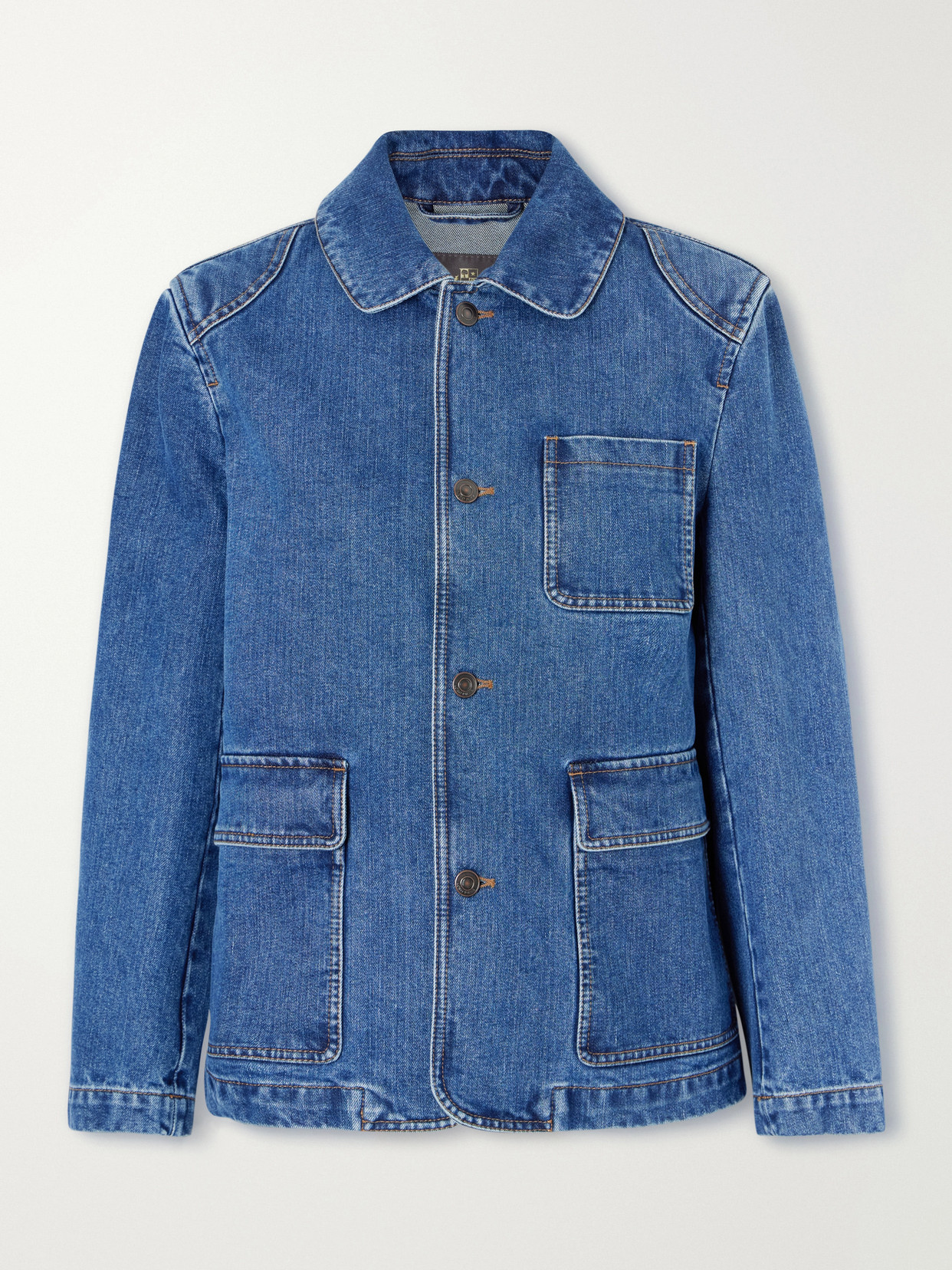 Loro Piana Cotton And Silk-blend Denim Jacket In Blue