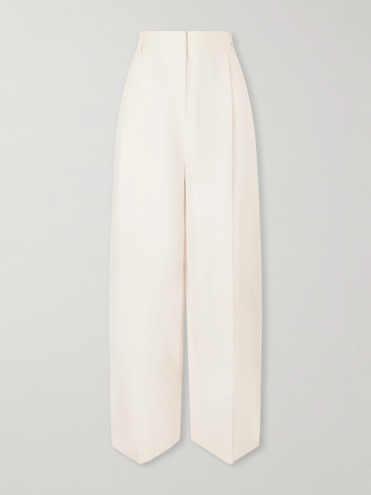 Loro Piana Lodger Linen And Wool-blend Wide-leg Pants In White