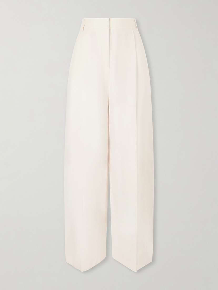 Loro Piana Lodger Linen And Wool-blend Wide-leg Pants