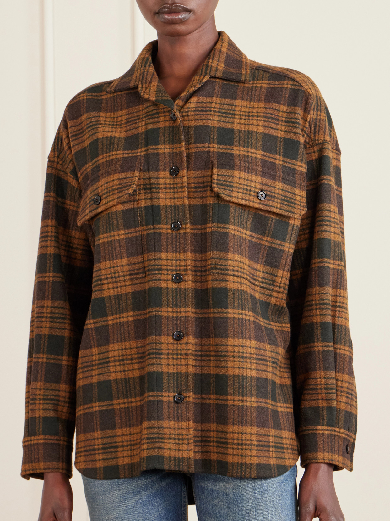 Darby Checked Wool And Cashmere-Blend Shirt