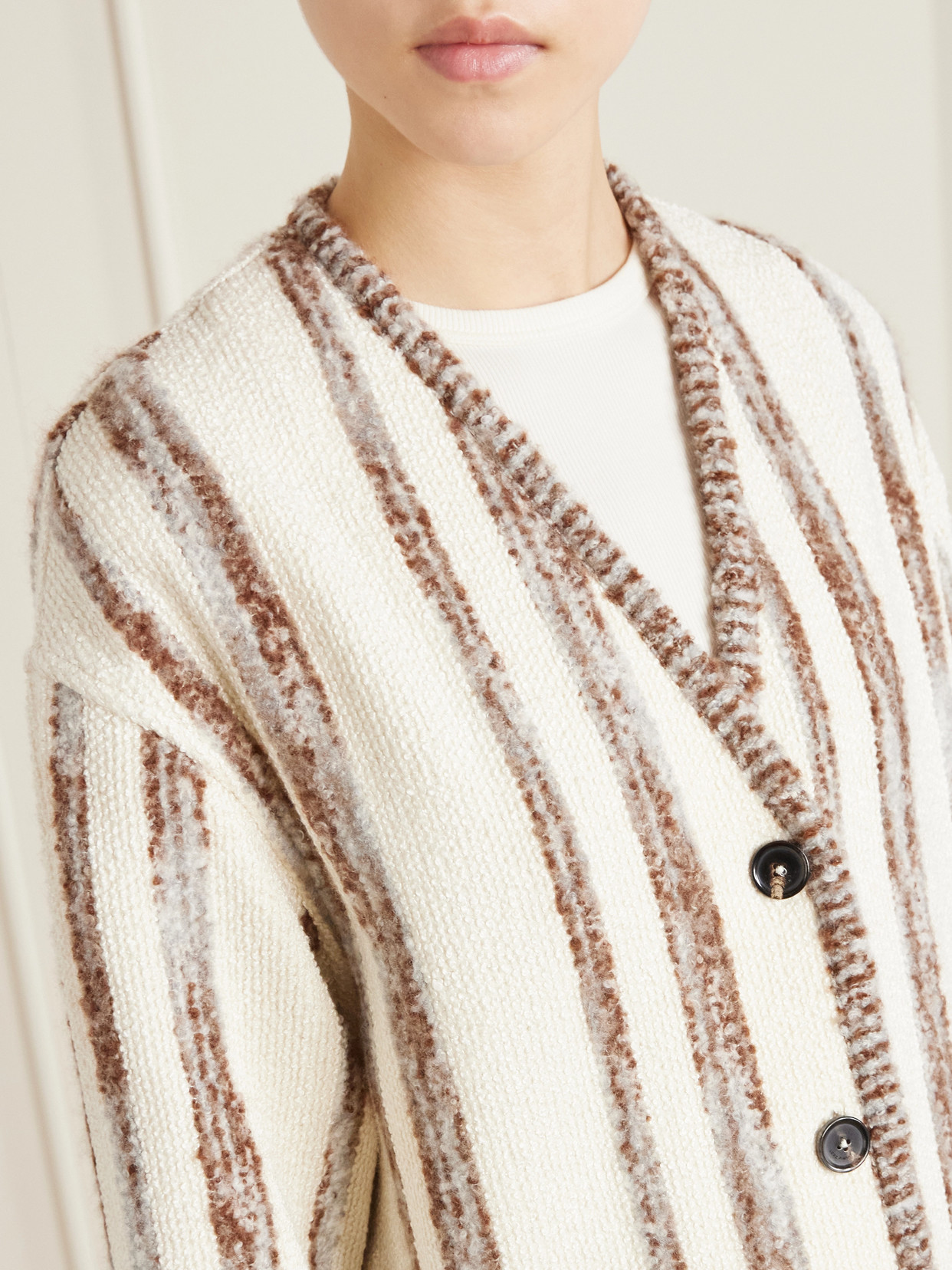 Wave Guava Striped Bouclé Jacket