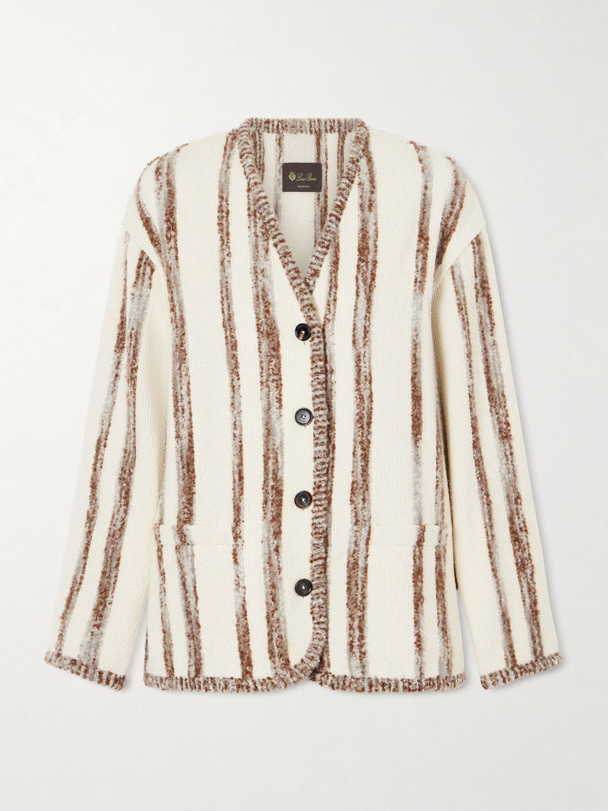 Wave Guava striped bouclé jacket