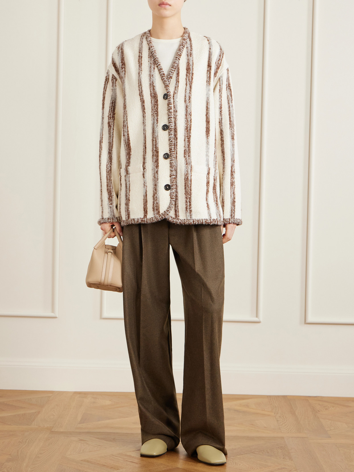 Wave Guava Striped Bouclé Jacket