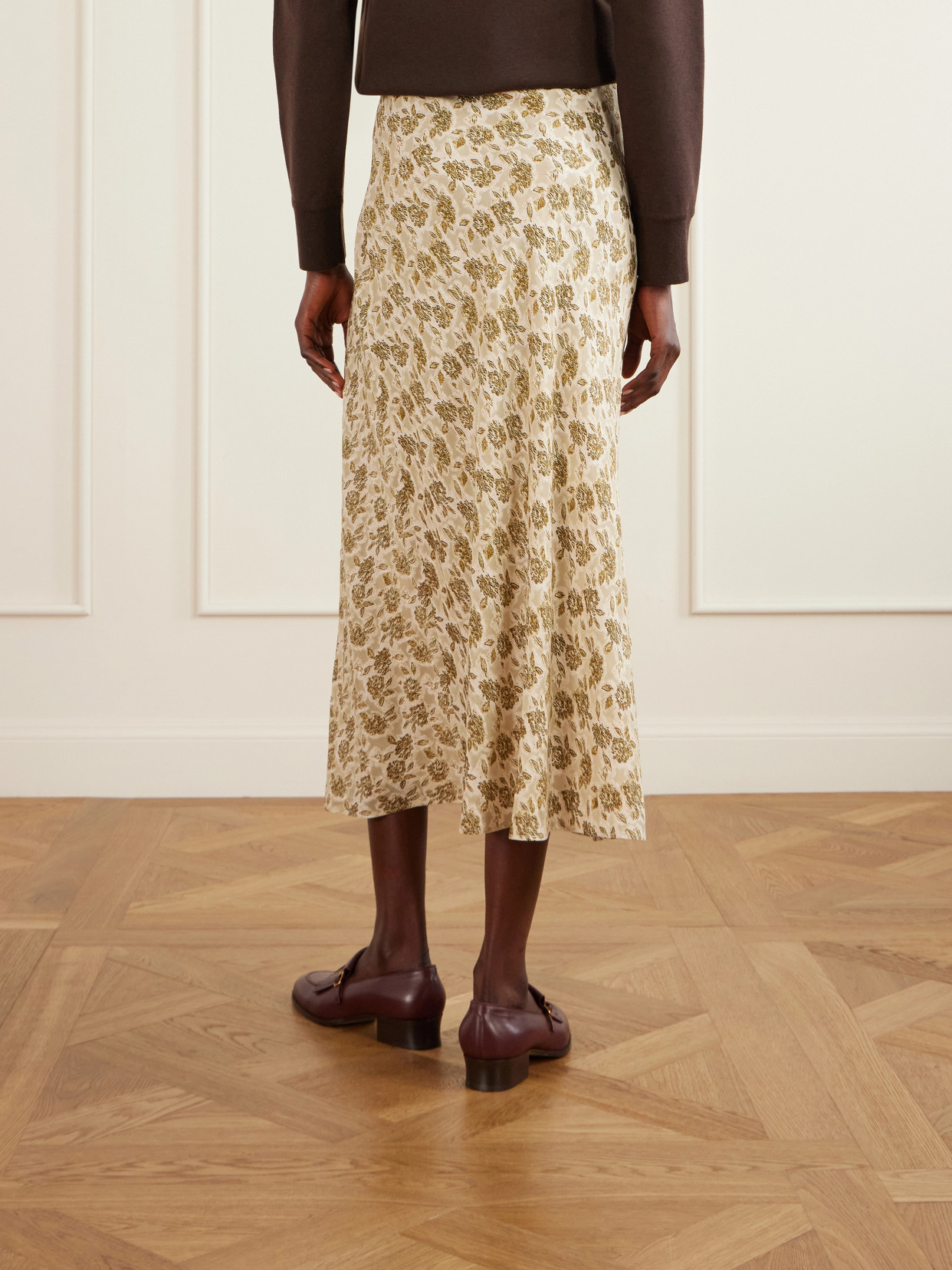 Simona Fil Coupé Silk-Jacquard Midi
