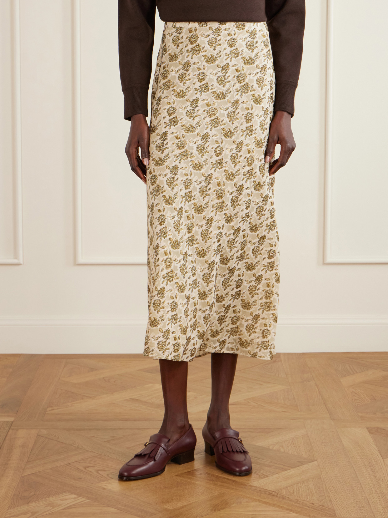 Simona Fil Coupé Silk-Jacquard Midi