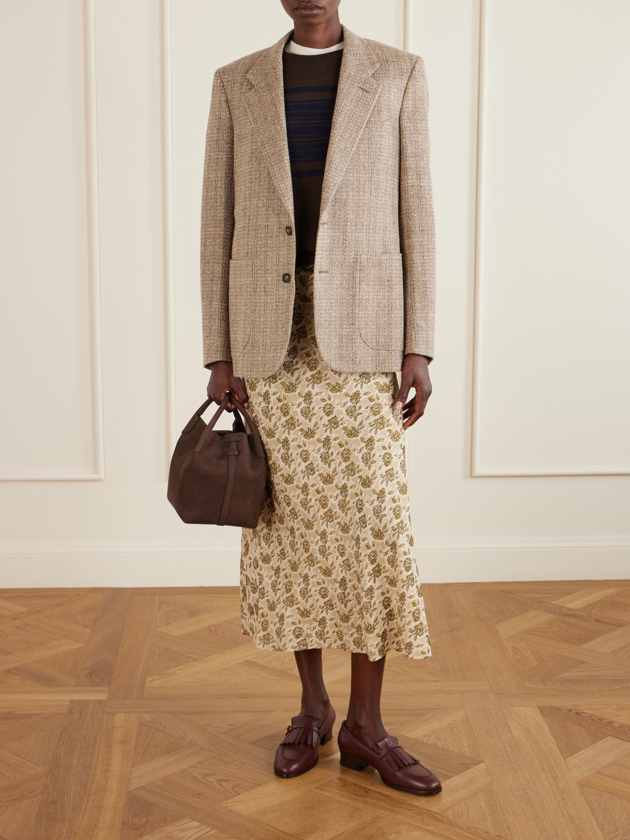 Simona Fil Coupé Silk-Jacquard Midi
