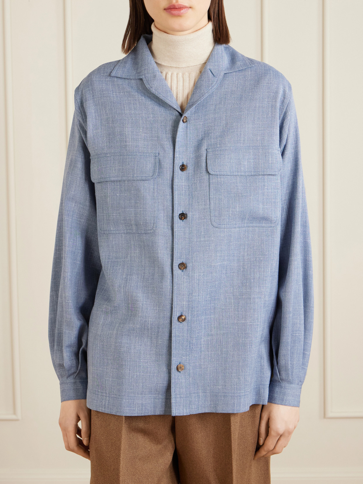 Ida Wool, Silk And Linen-Blend Shirt