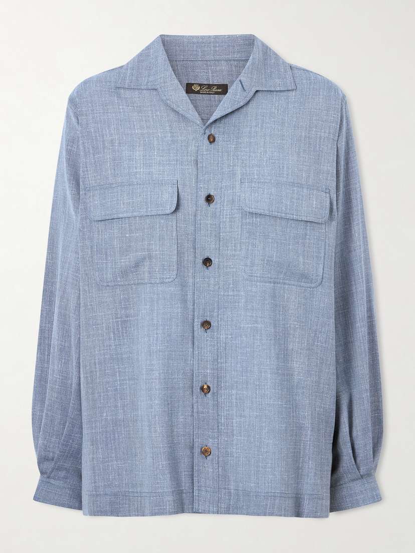 Loro Piana Ida Wool, Silk And Linen-blend Shirt