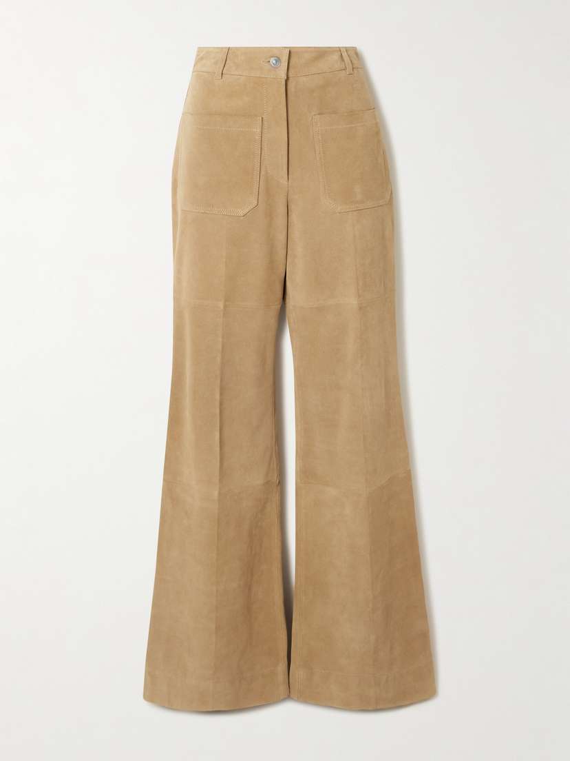 Victoria Beckham Alina Suede Flared Pants