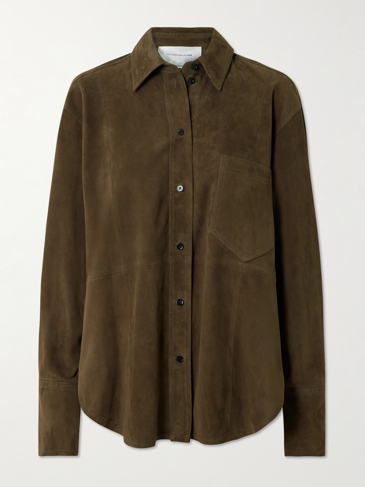 Victoria Beckham Suede Shirt In Green