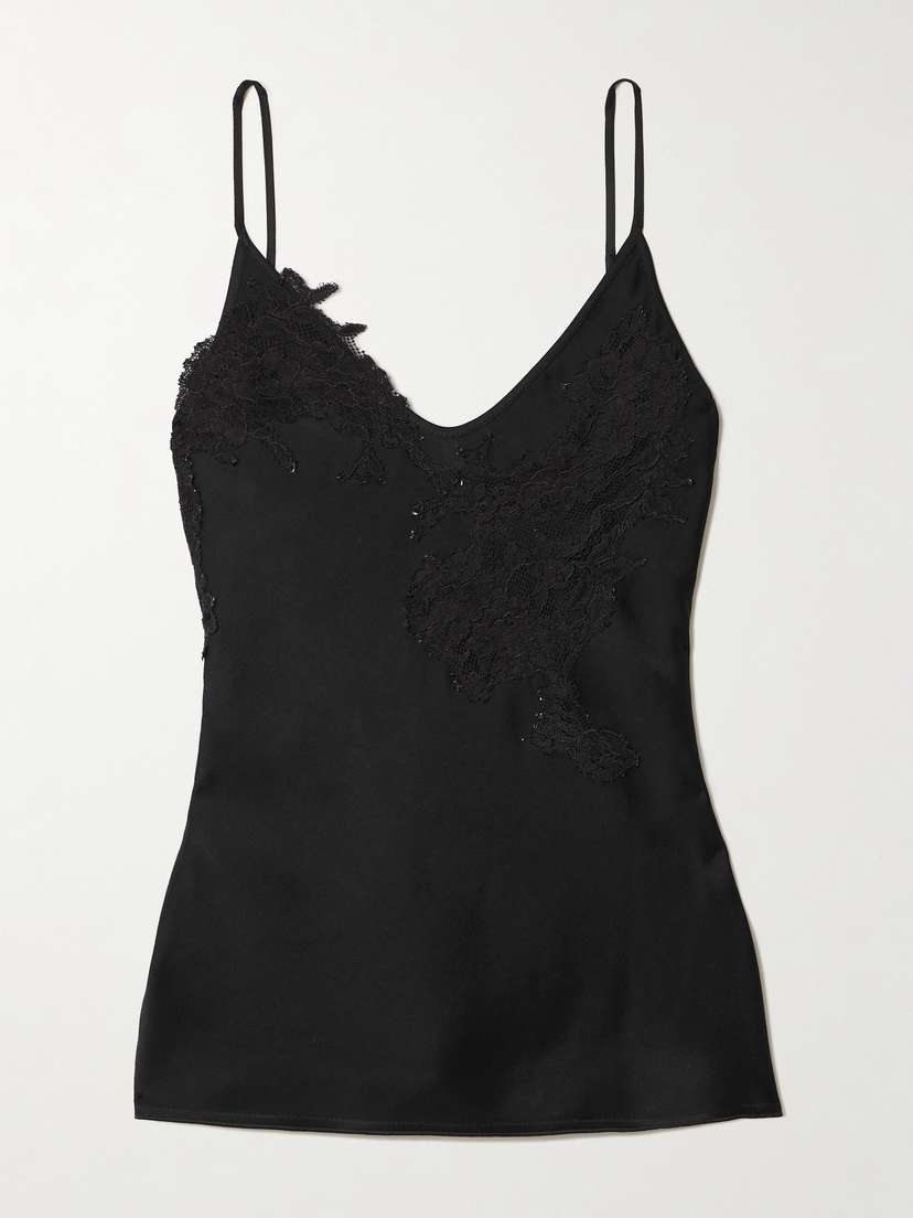 Victoria Beckham Lace-trimmed Satin-crepe Camisole