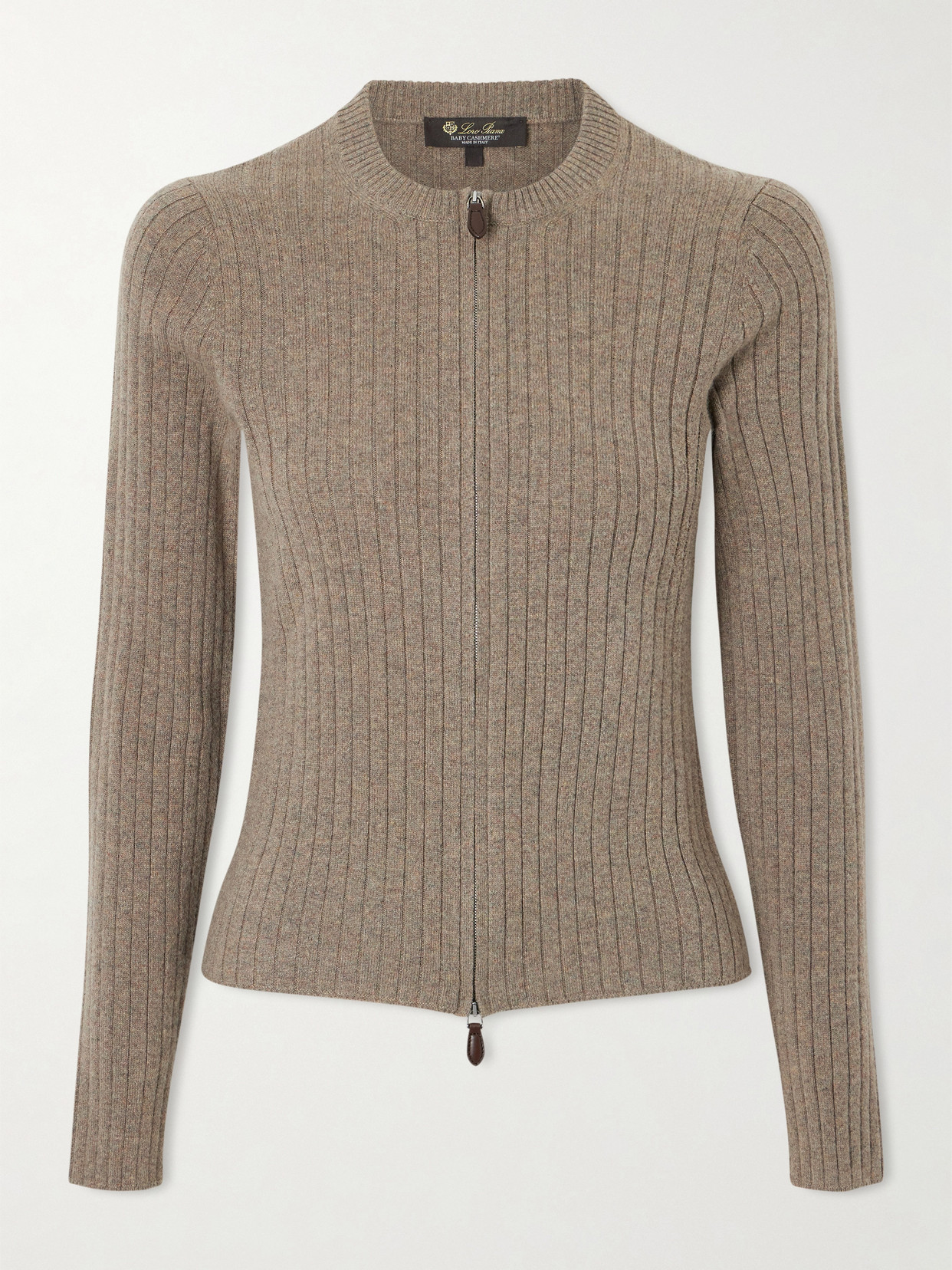 Loro Piana Ribbed Cashmere Cardigan In Gray