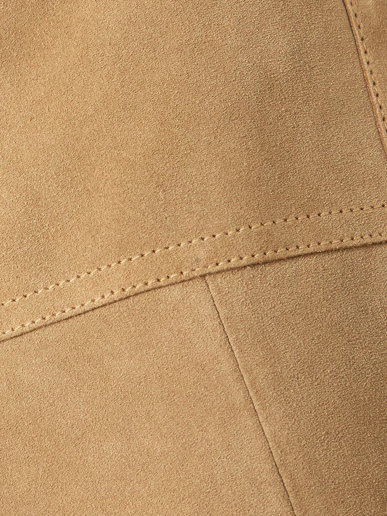 Victoria Beckham Paneled Suede Midi Skirt In Neutral