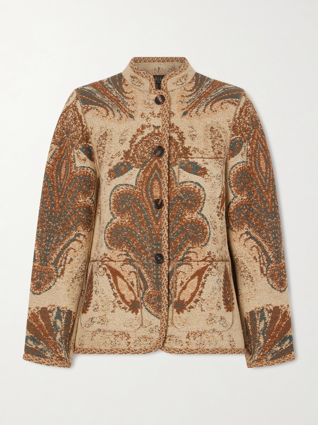 Loro Piana Magnolia Cashmere, Silk And Cotton-blend Jacquard Jacket In Multi