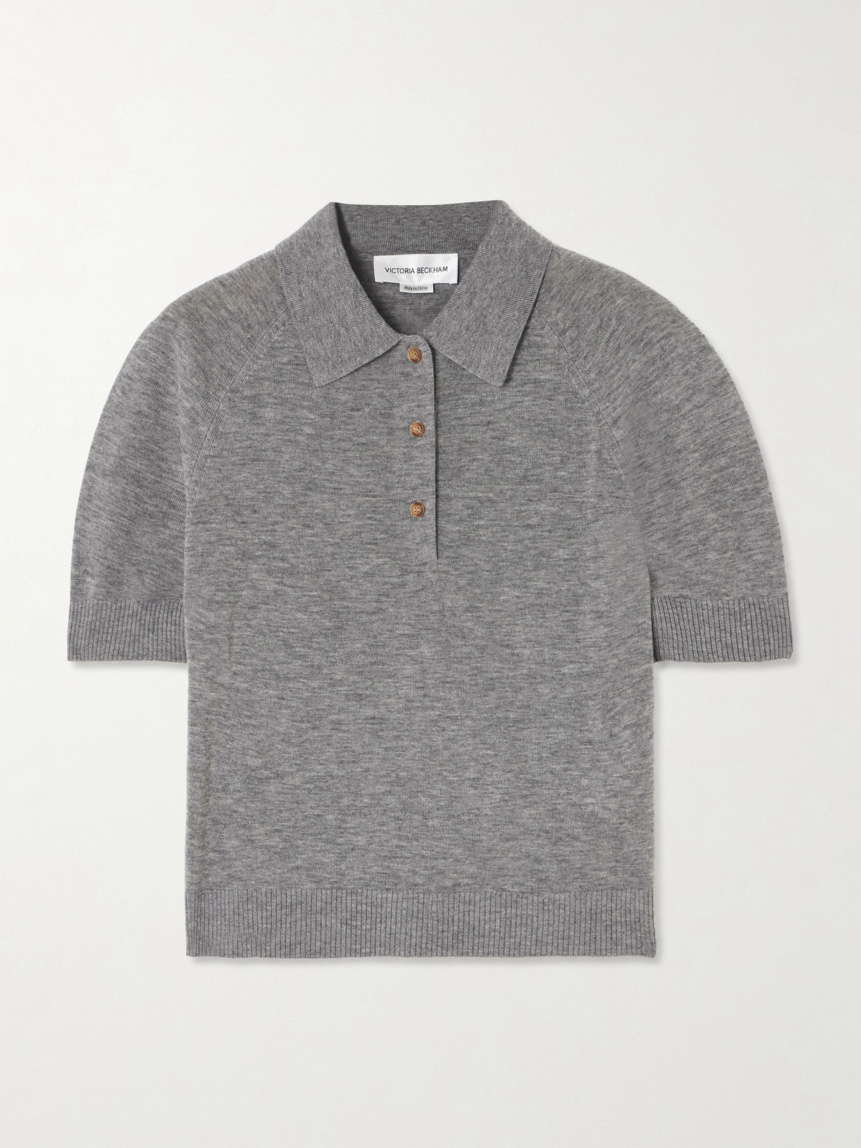 Victoria Beckham Polo Collar T-shirt Clothing In Gray