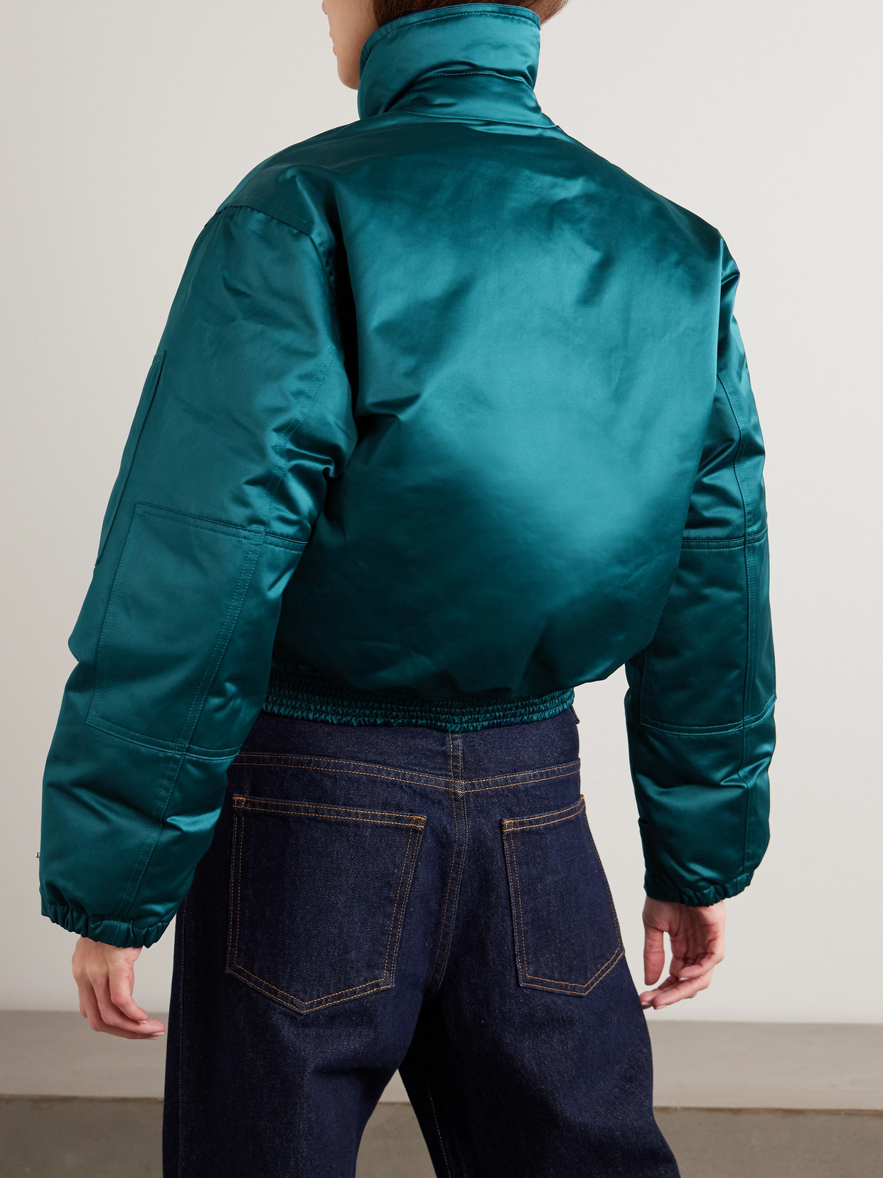 Padded Cotton-Blend Sateen Down Bomber Jacket