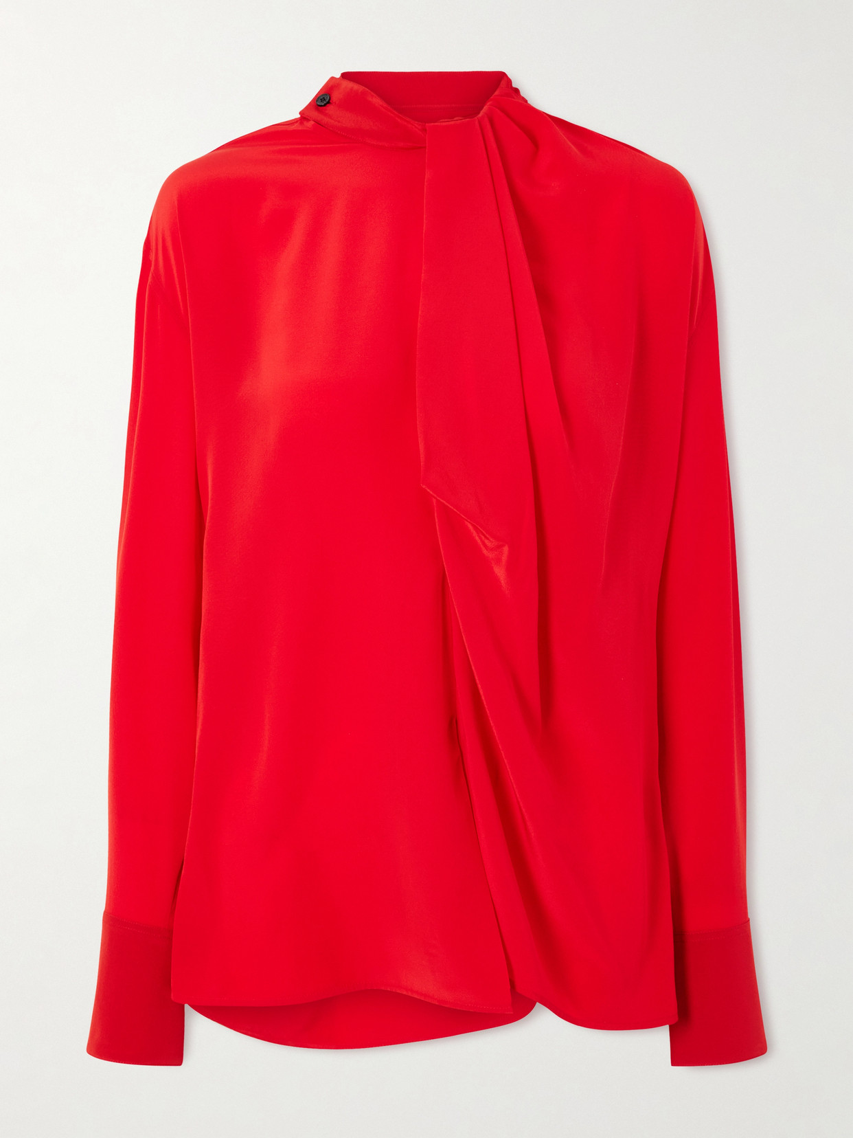 Victoria Beckham Draped Silk Blouse In Red