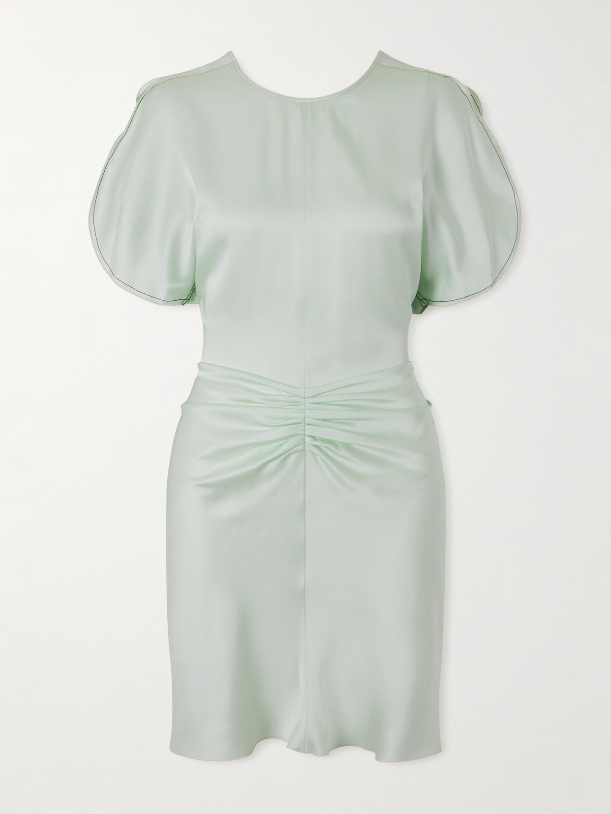 Victoria Beckham Gathered Mini Dress In Green