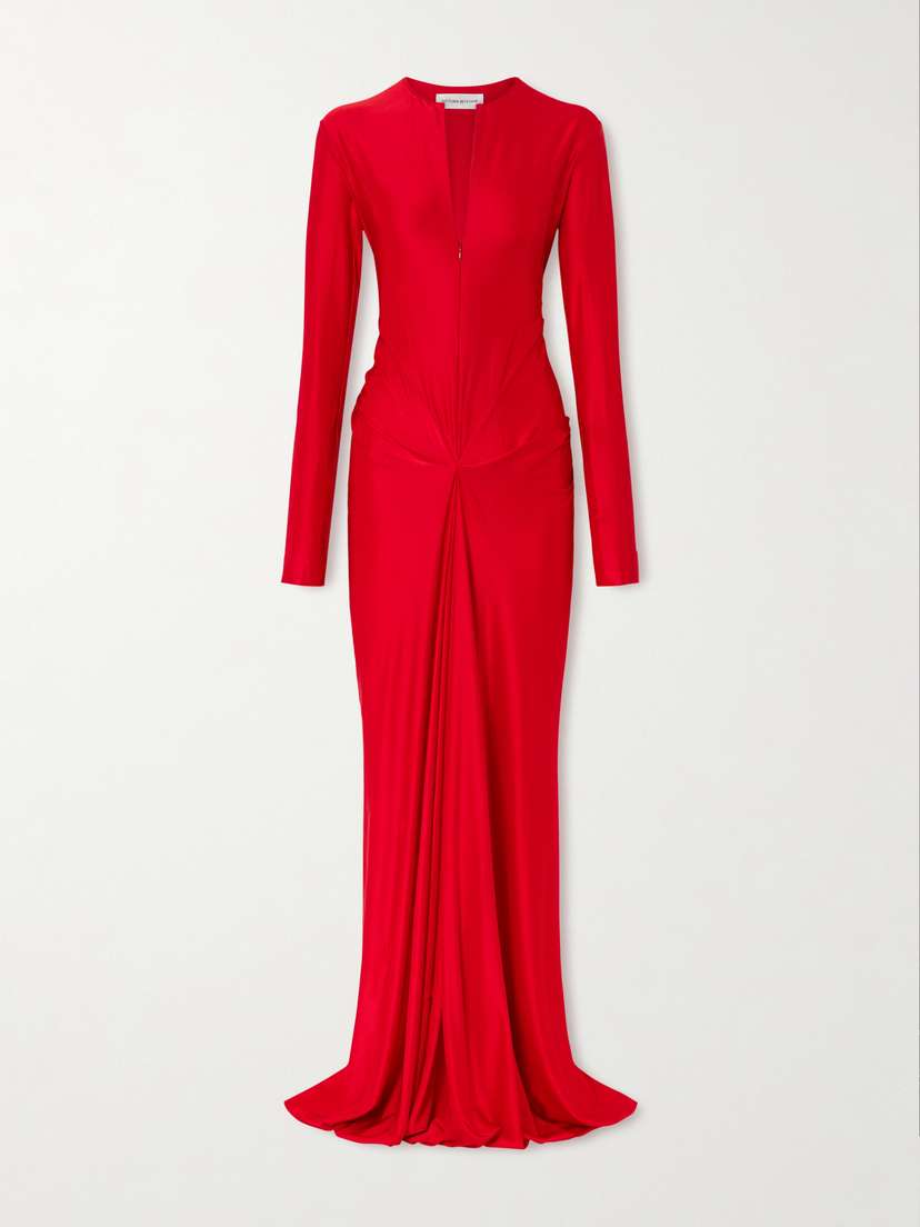 Victoria Beckham Gathered Satin Gown