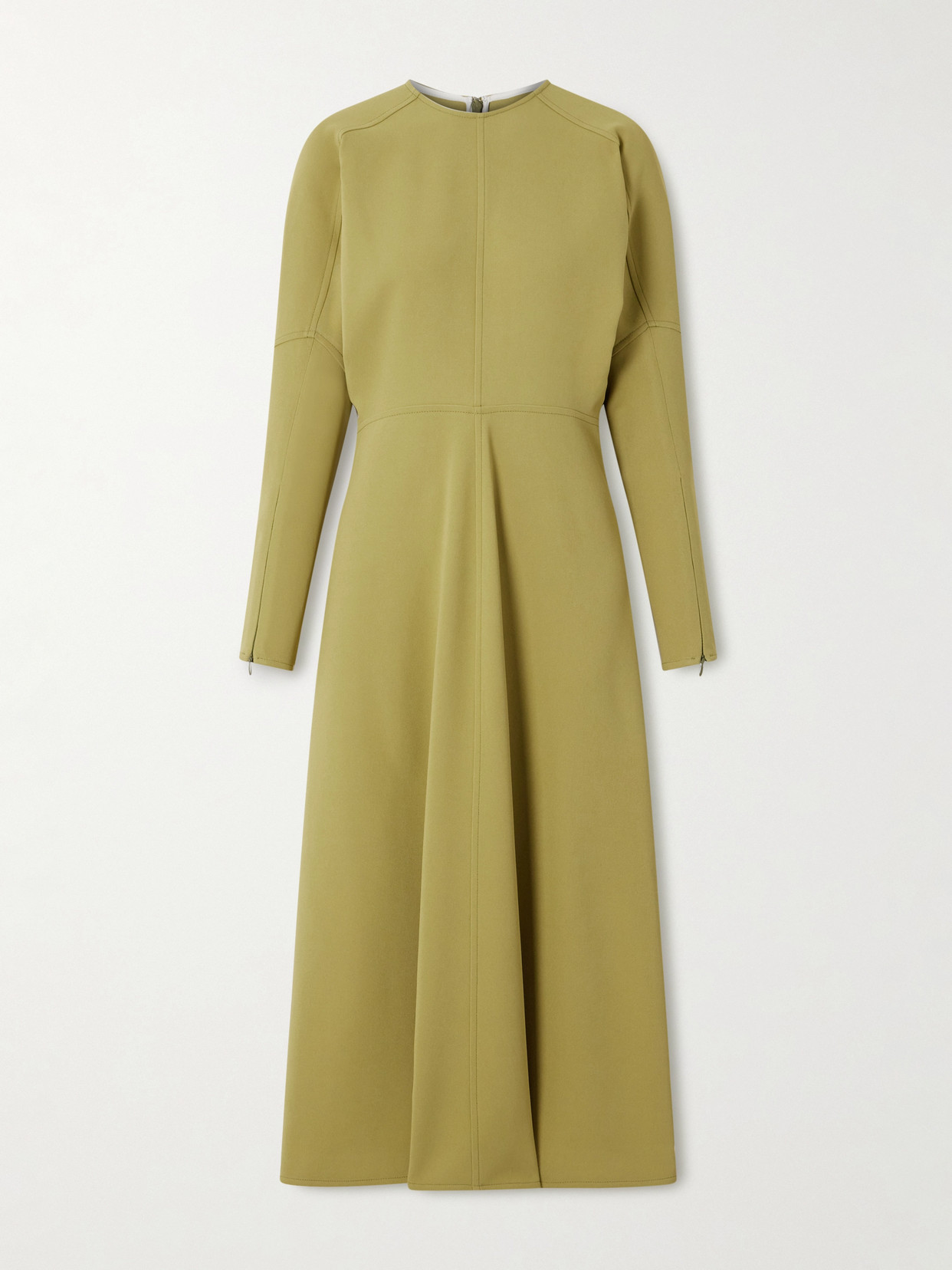 Victoria Beckham Crepe Midi Dress In Green