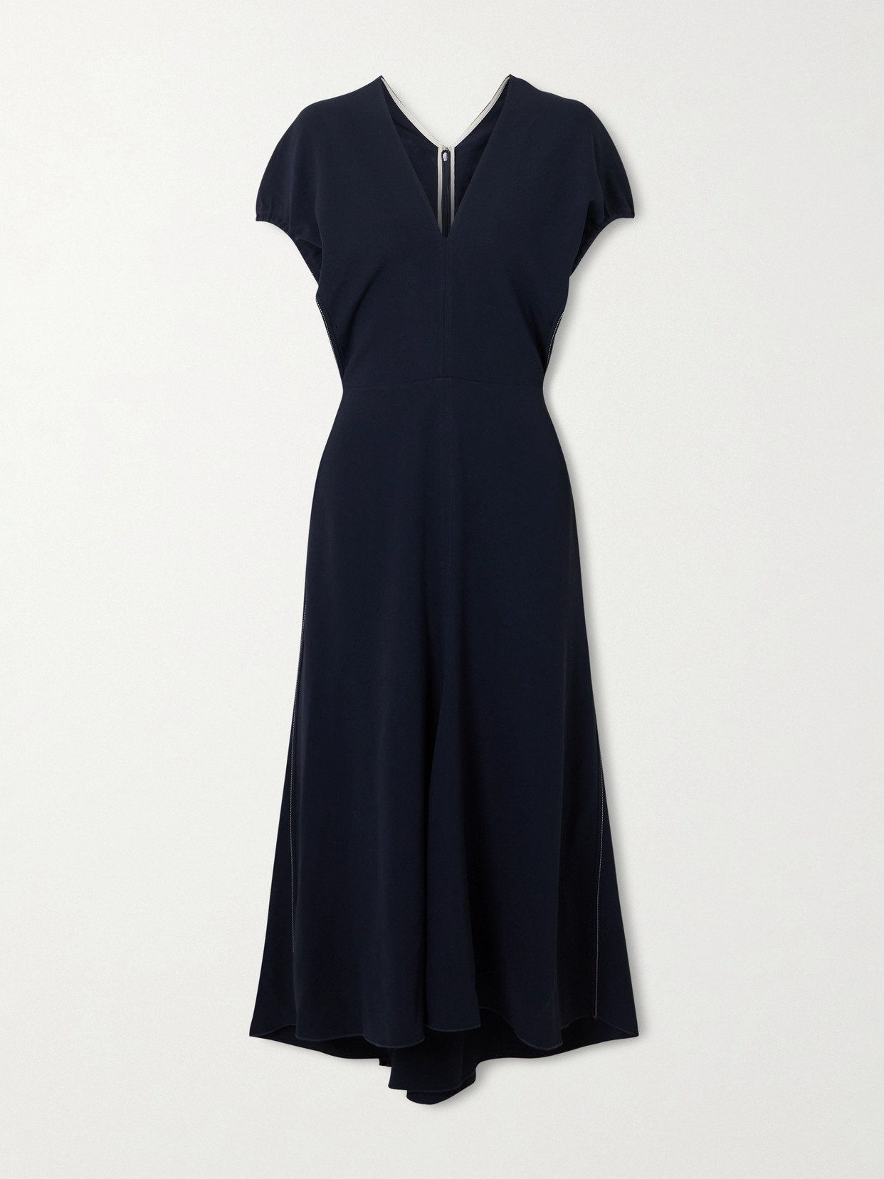 Victoria Beckham Crepe Midi Dress In Blue