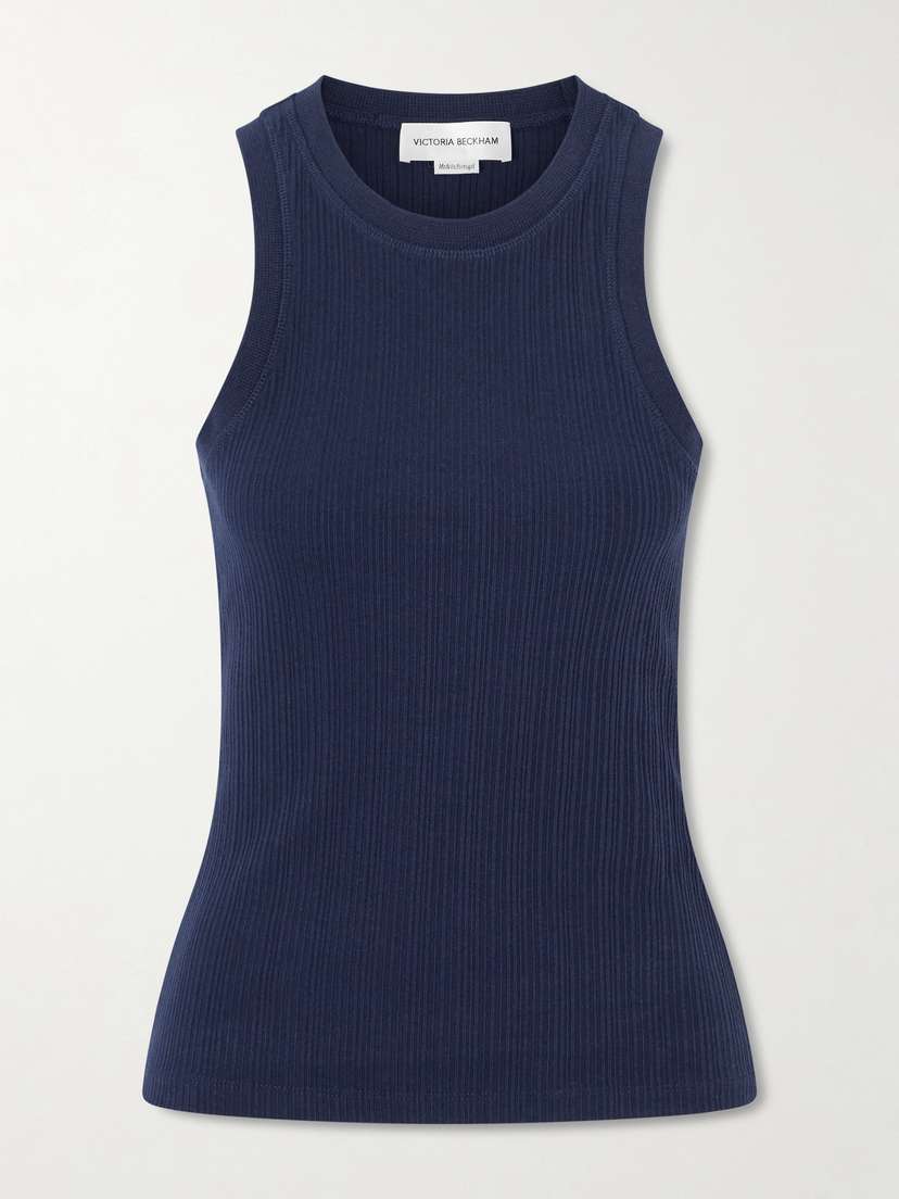 Victoria Beckham Ribbed Stretch Organic Cotton Tank
