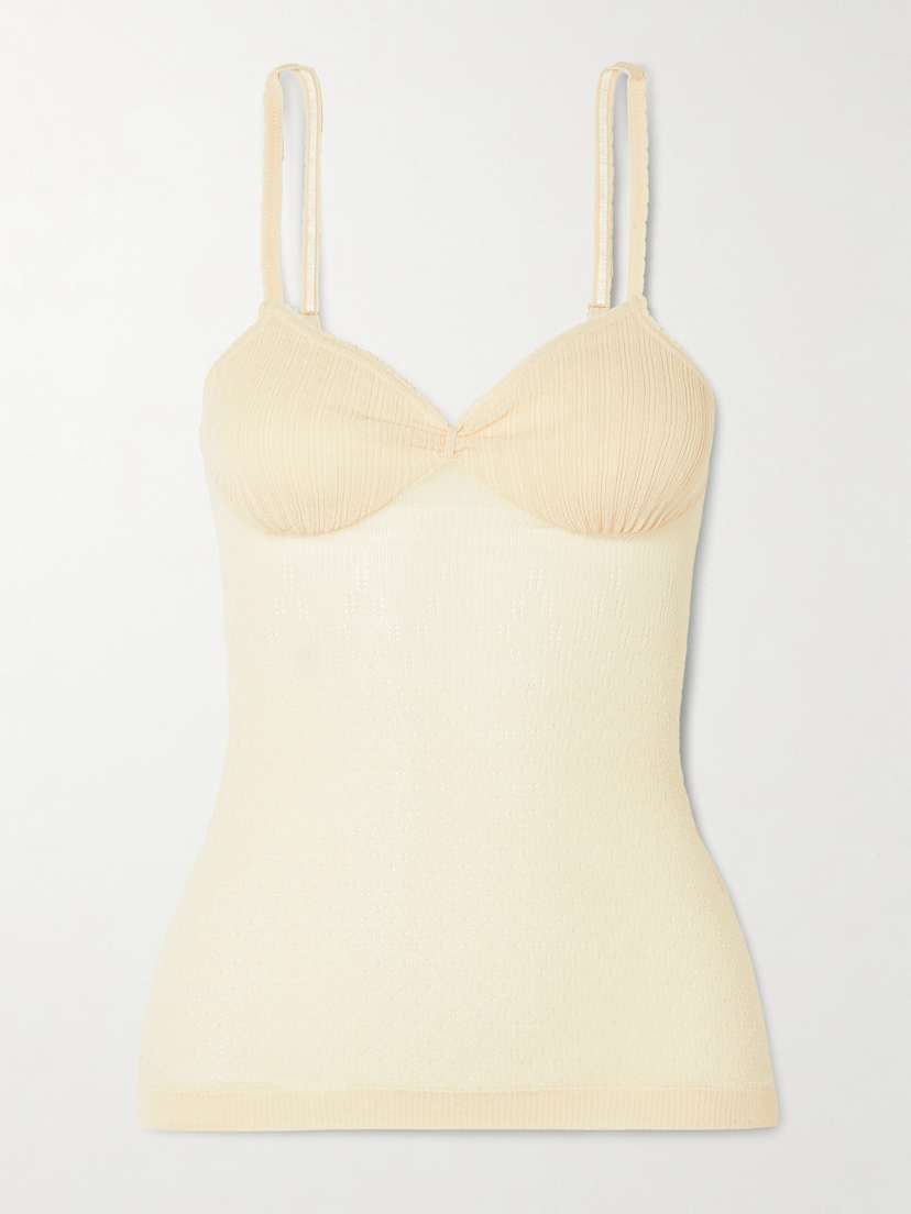 Victoria Beckham Pointelle-knit Cotton-blend Camisole