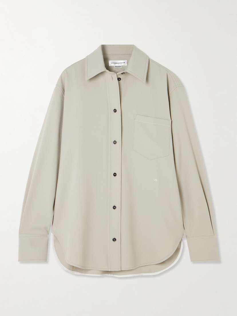 Victoria Beckham Embroidered Woven Shirt