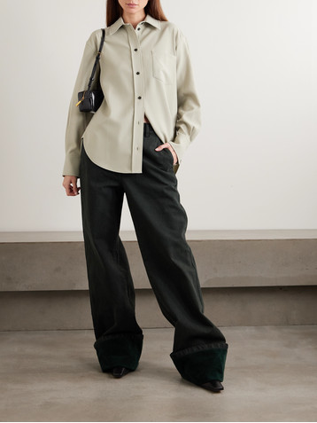 Victoria Beckham Embroidered woven shirt