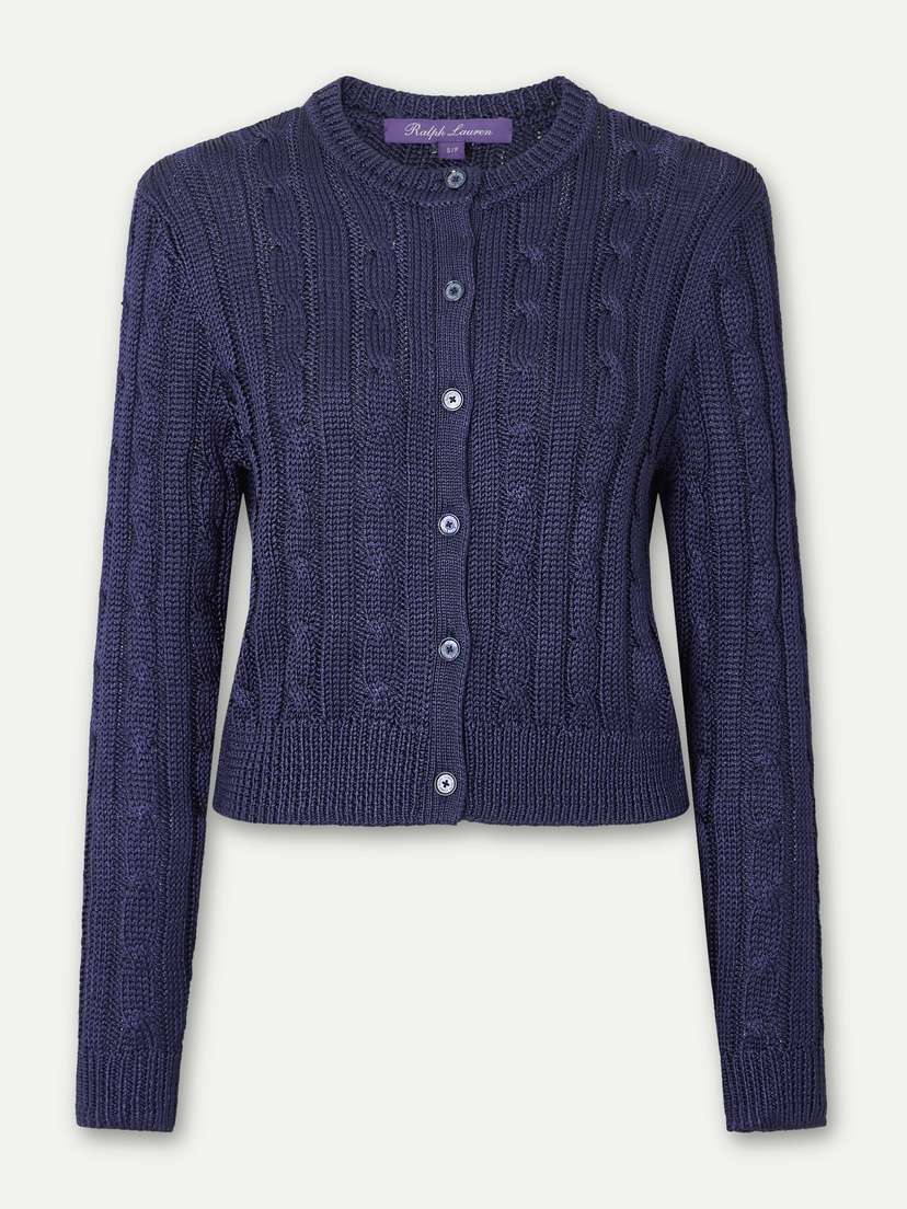Ralph Lauren Collection Cable-knit Silk Cardigan