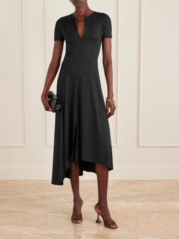 Victoria Beckham Stretch-jersey zip-up midi dress
