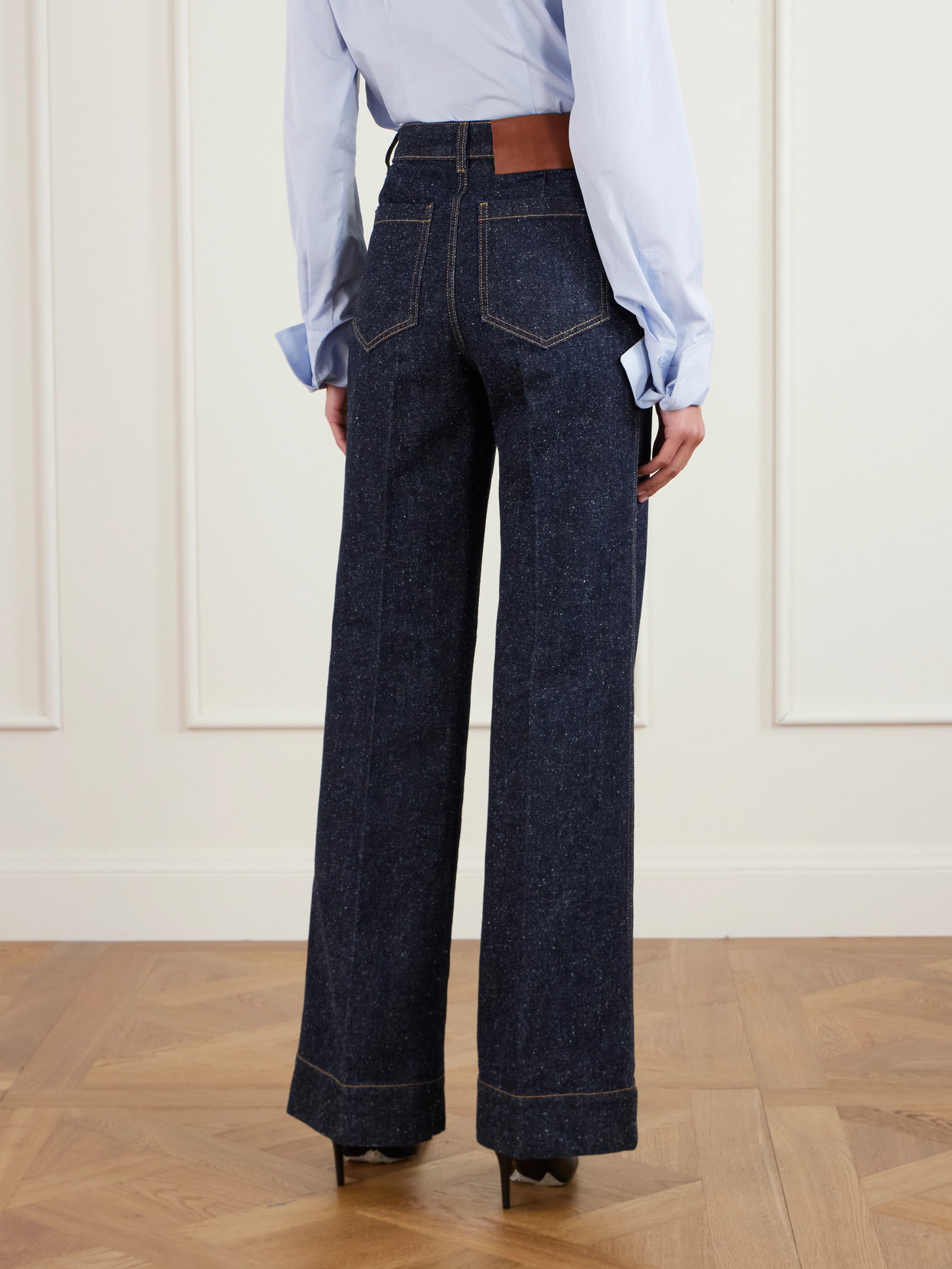 Victoria Beckham Alina High-rise Wide-leg Jeans In Blue