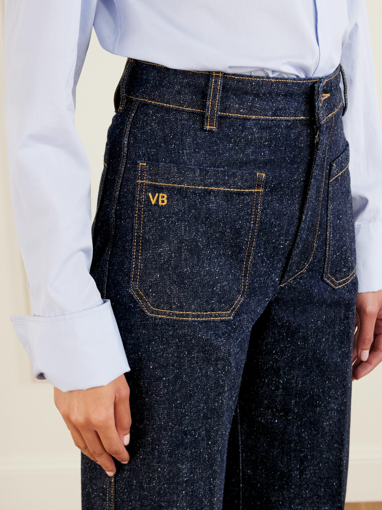 Victoria Beckham Alina High-rise Wide-leg Jeans In Blue