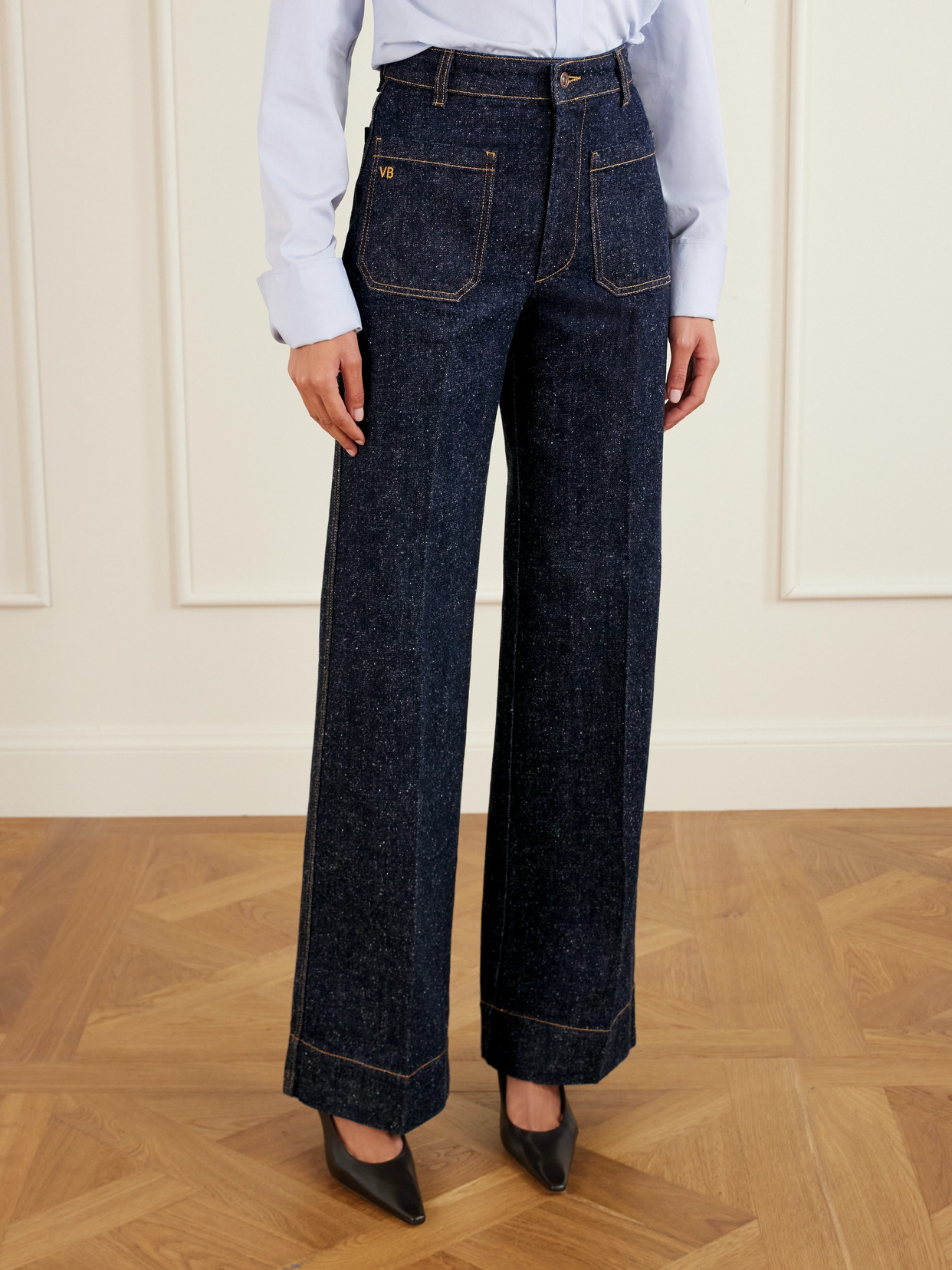 Victoria Beckham Alina High-rise Wide-leg Jeans In Blue