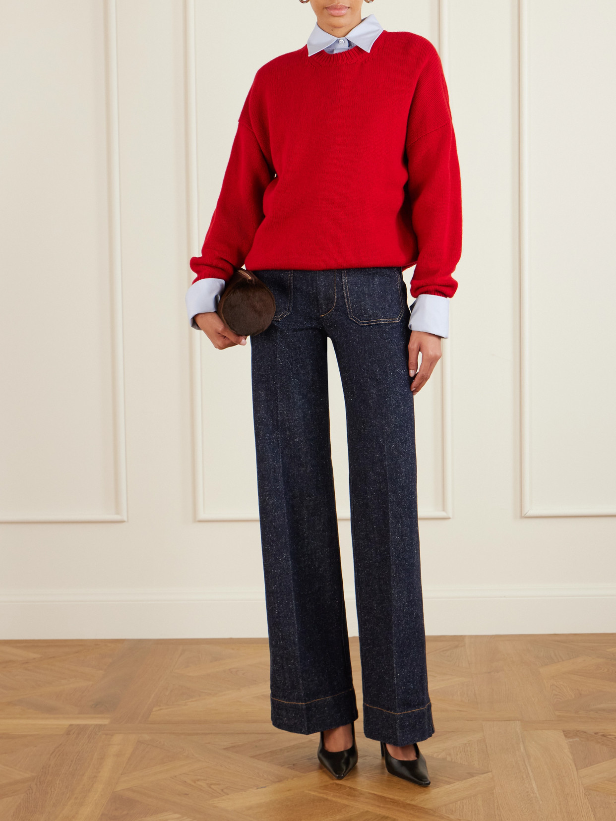 Victoria Beckham Alina High-rise Wide-leg Jeans In Blue