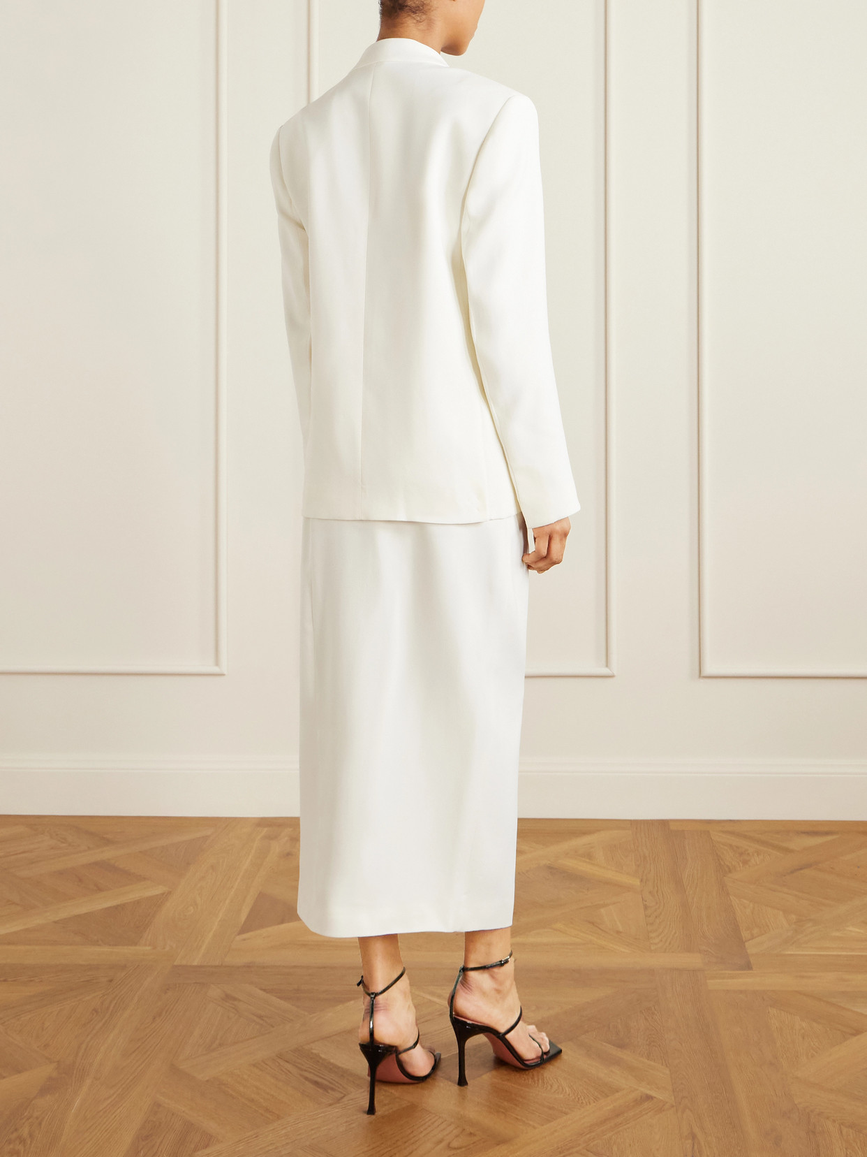 Victoria Beckham Oversized Double-breasted Crepe Blazer In White