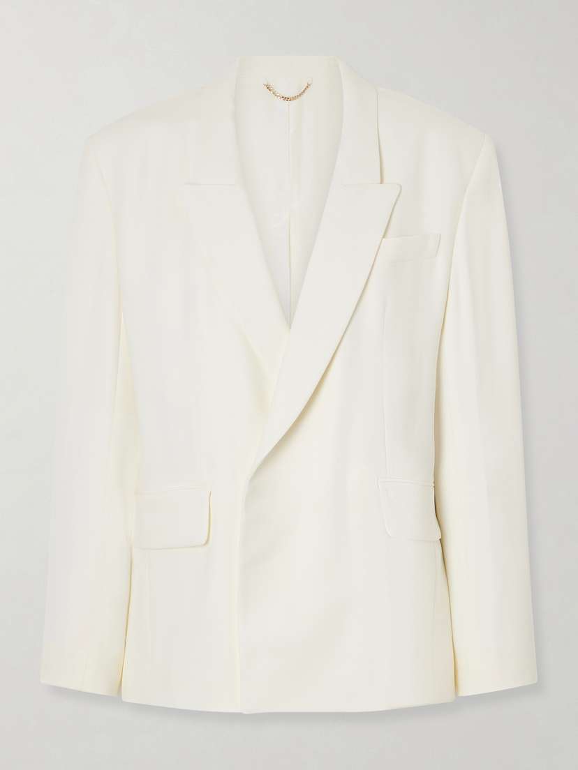 Victoria Beckham Oversized Double-breasted Crepe Blazer
