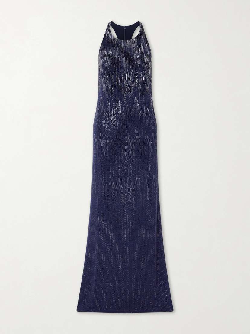 Ralph Lauren Collection Claeton Crystal-embellished Crepe Halterneck Gown