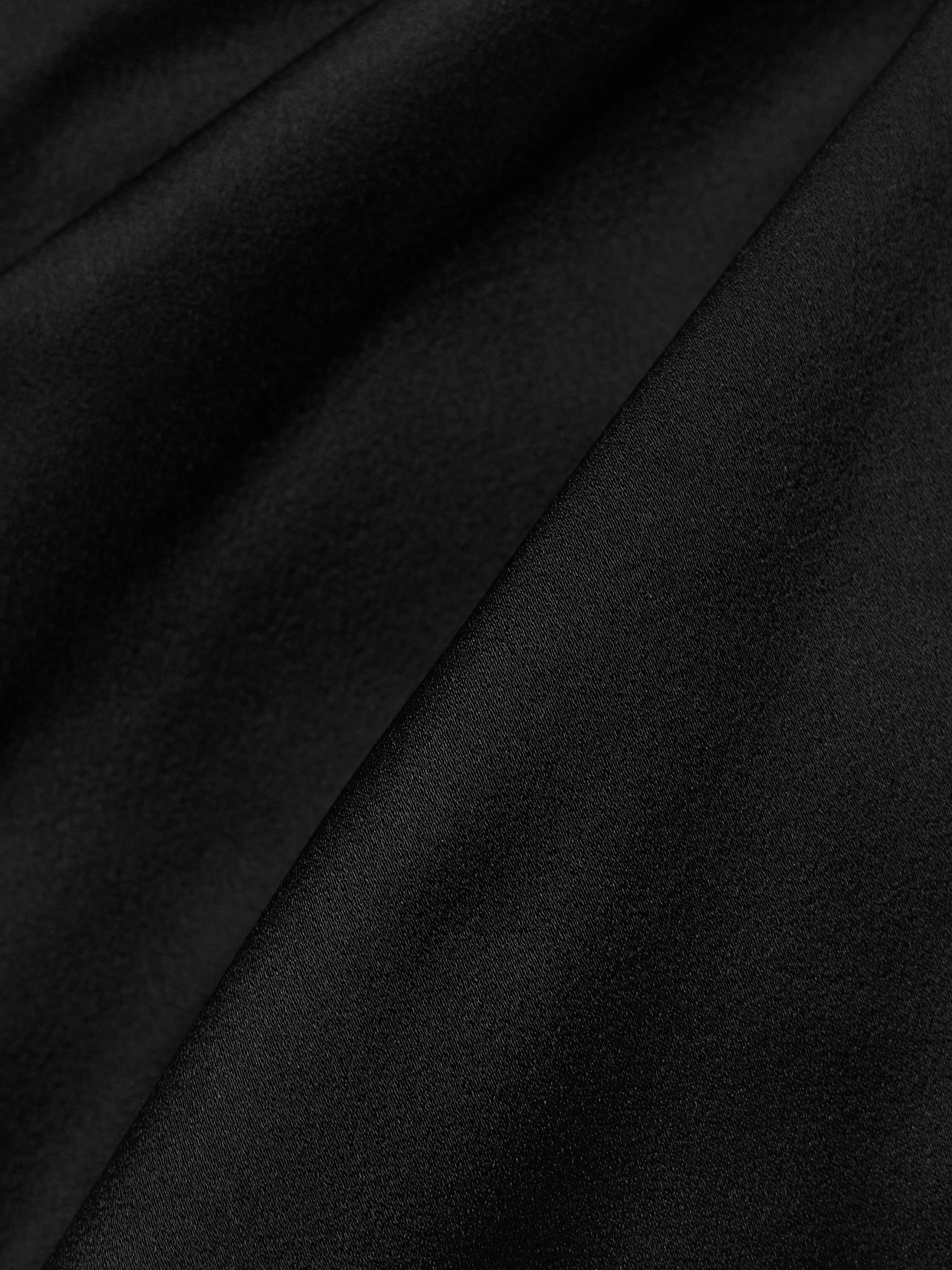 Victoria Beckham Chain-embellished Gathered Satin Top In Black