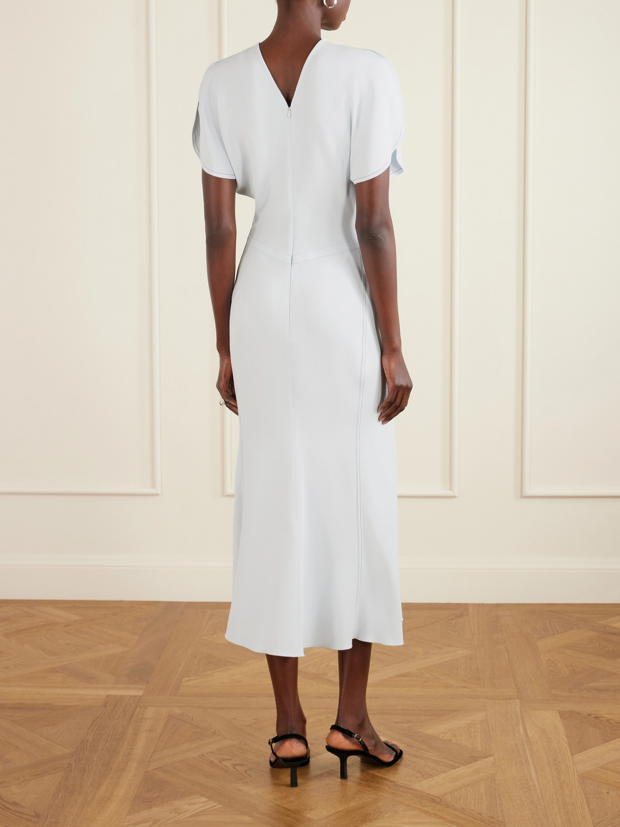 Victoria Beckham Pleated Dress In White