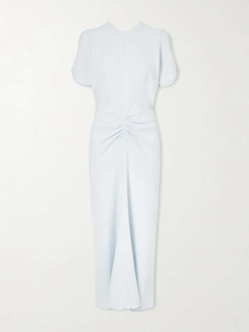 Victoria Beckham Gathered Crepe Midi Dress