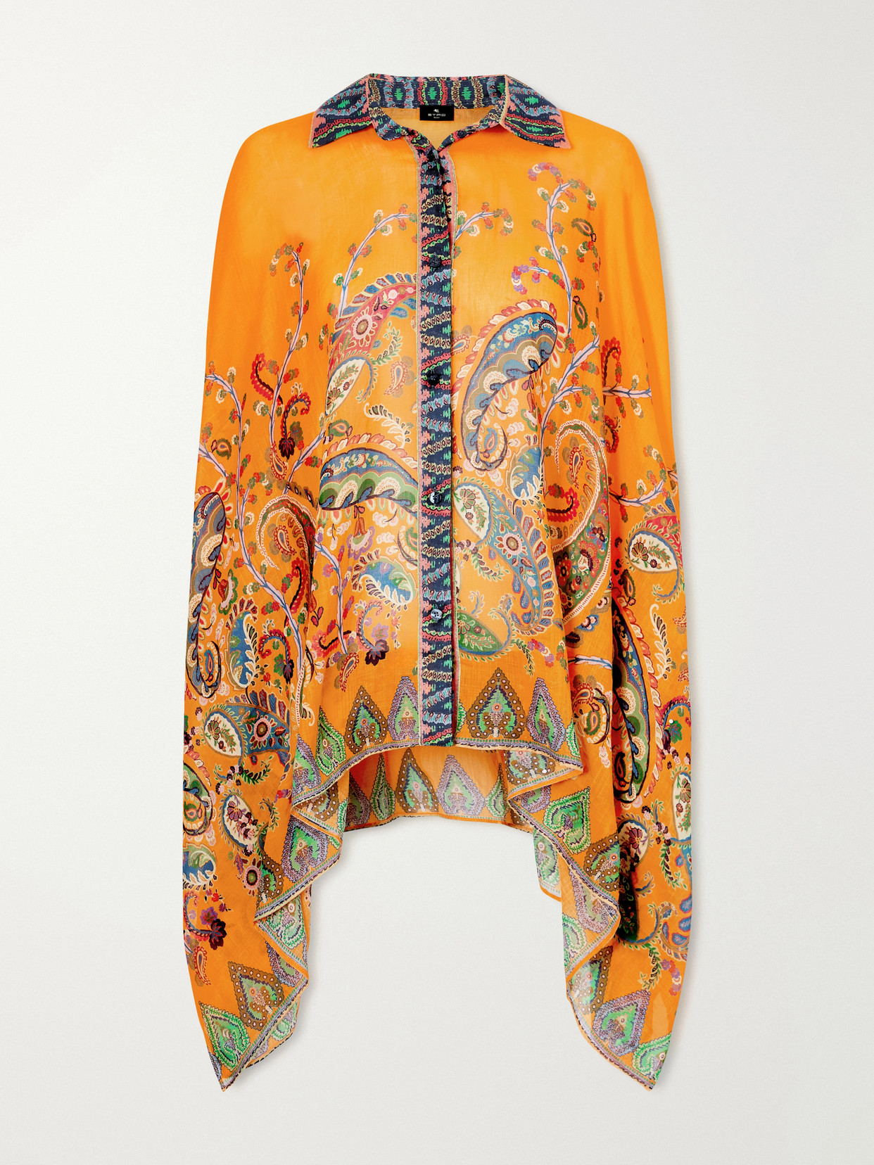 Etro Printed A-line Blouse In Orange