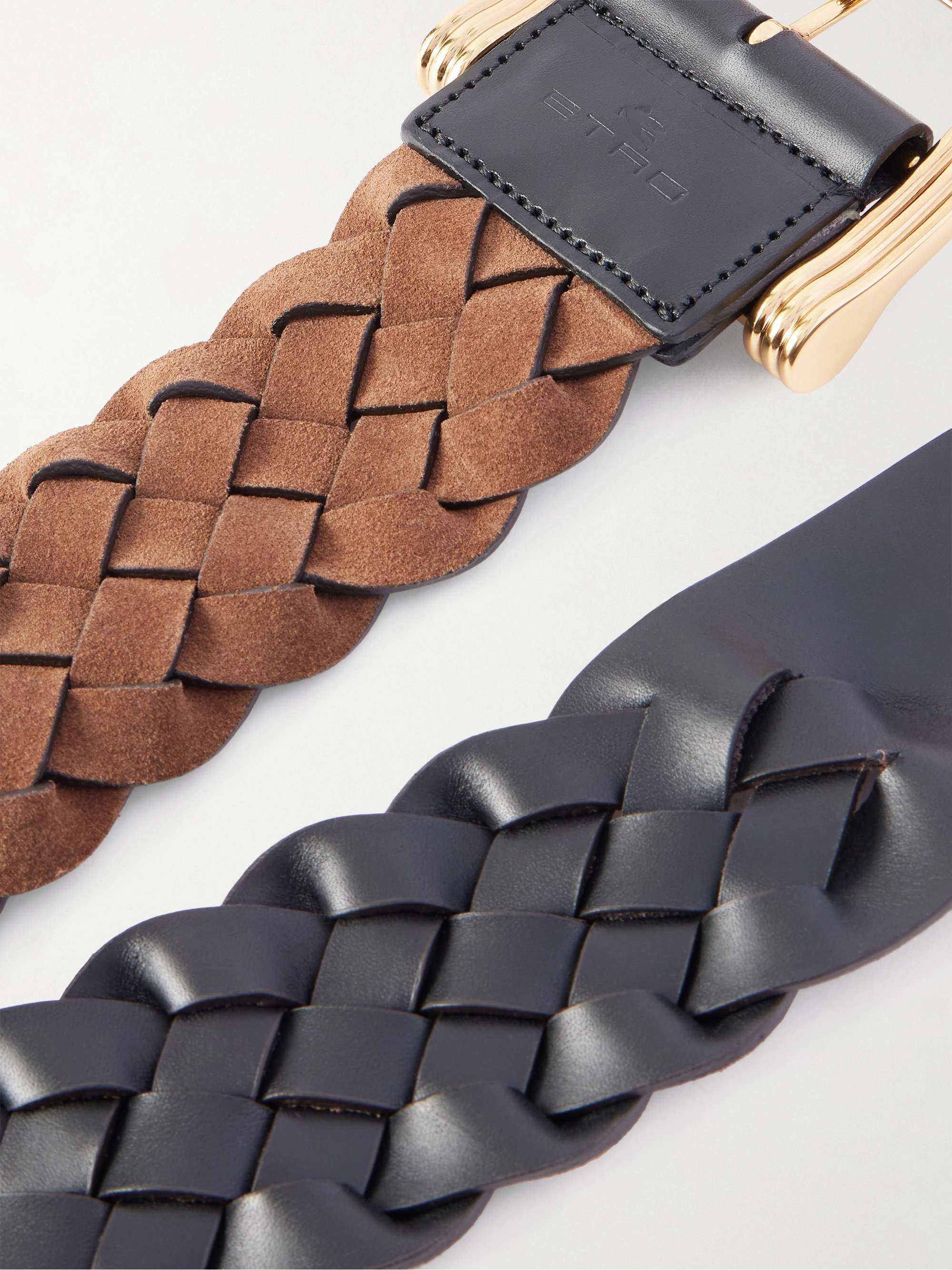 ETRO Reversible woven suede and leather belt | NET-A-PORTER