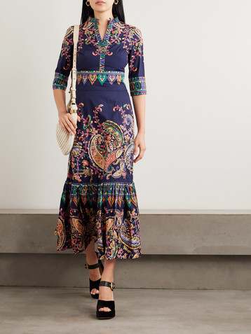 Etro Ruffled tiered paisley-print cotton maxi dress