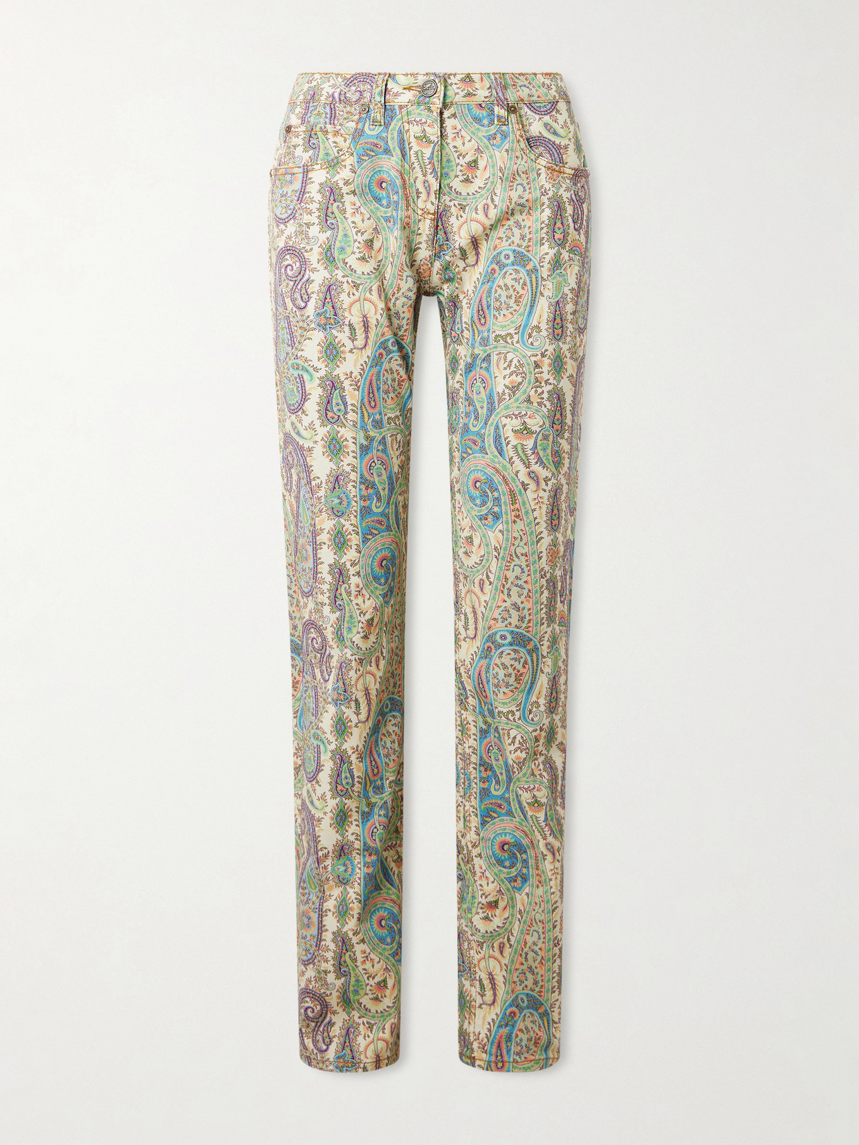 Etro Paisley-pattern Straight-leg Jeans In Multi