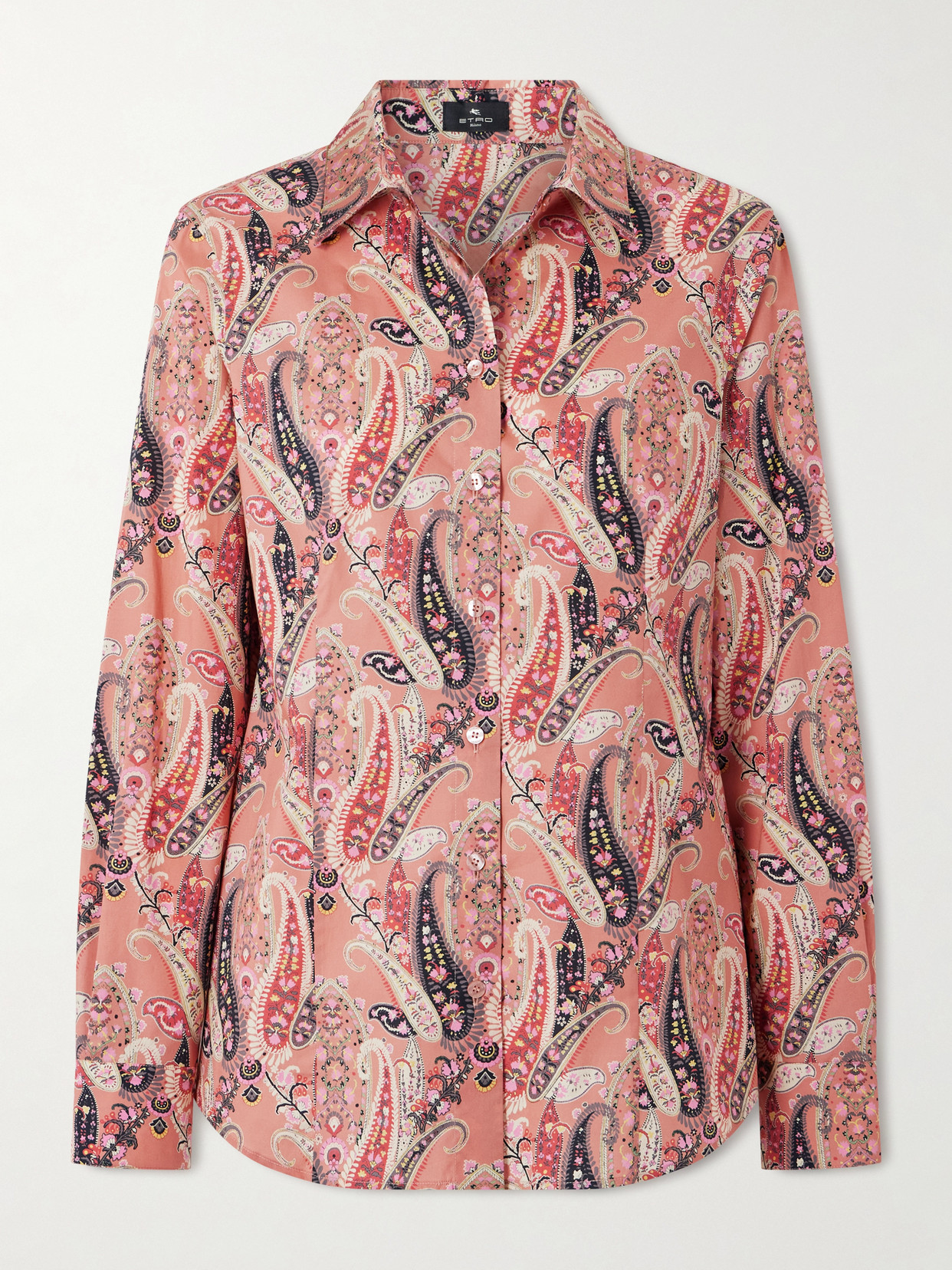 Etro Paisley-print Cotton-blend Poplin Shirt In Pink