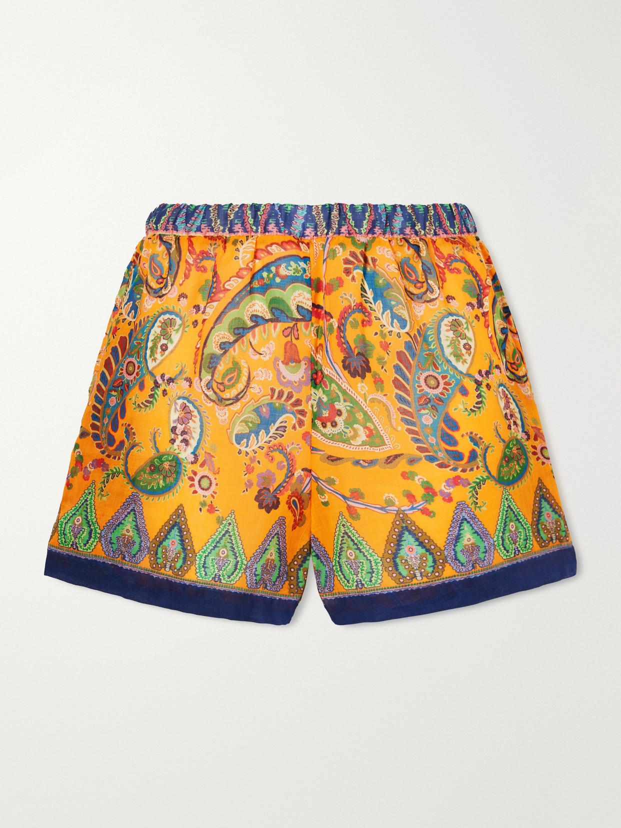 Etro Paisley-print Ramie Shorts In Multi