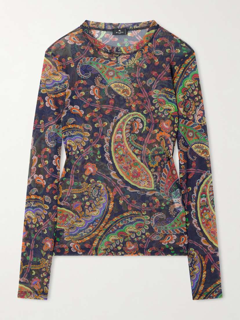 Etro Paisley-print Mesh Top